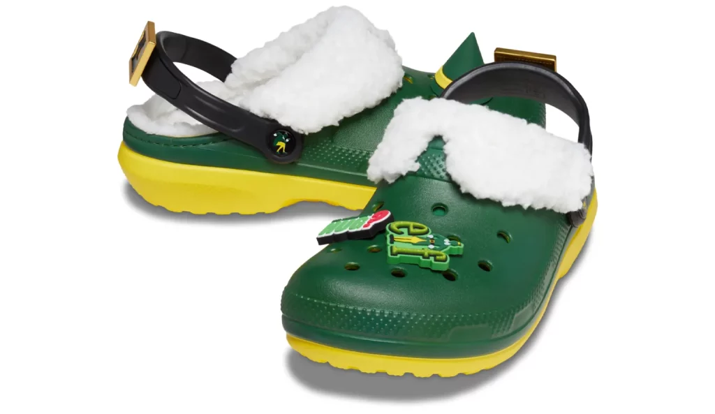 Crocs and 'Elf' Collaborate for Festive Green Holiday Clogs with a Cozy Surprise
